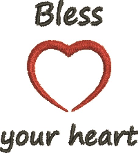 Bless Your Heart Machine Embroidery Design