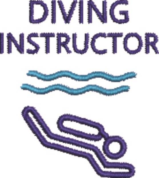 Picture of Diving Instructor Outline Machine Embroidery Design