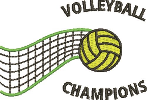 Volleyball Champions Machine Embroidery Design