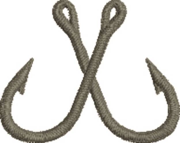 Picture of Large Crossed Hooks Machine Embroidery Design