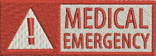 Large Medical Emergency Tag Machine Embroidery Design