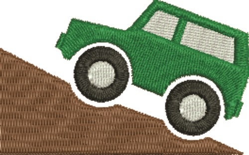 Green Jeep Machine Embroidery Design