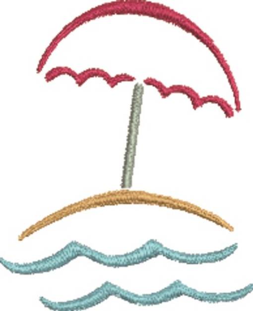 Picture of Beach Umbrella Machine Embroidery Design
