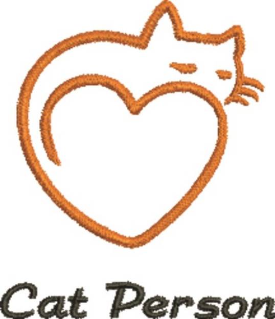 Picture of Cat Person Machine Embroidery Design