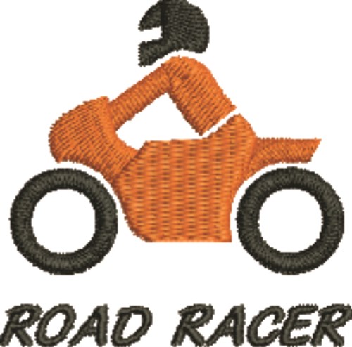 Road Racer Machine Embroidery Design