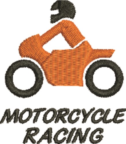 Motorcycle Racing Machine Embroidery Design