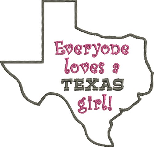Texas Girl Machine Embroidery Design