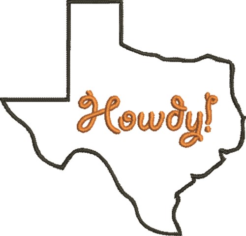 Texas Howdy Machine Embroidery Design