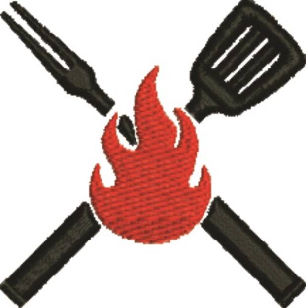 Picture of Grill Flames Machine Embroidery Design