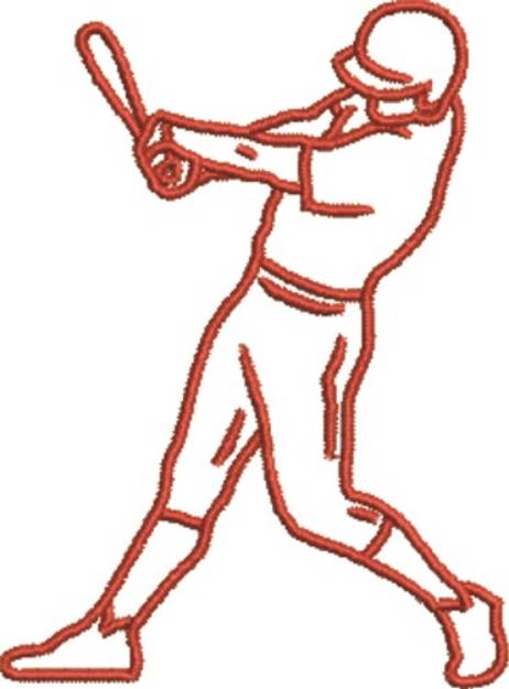 Picture of Baseball Player Machine Embroidery Design