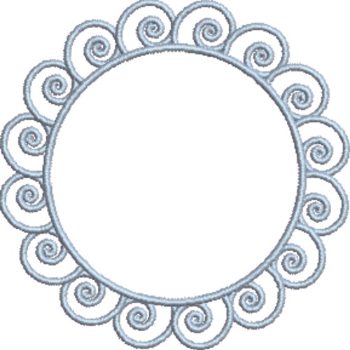 Circle Frame Machine Embroidery Design