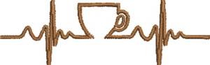 Picture of Coffee Heartbeat Machine Embroidery Design