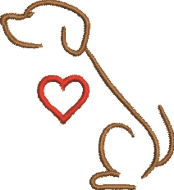Picture of Love Dog Machine Embroidery Design