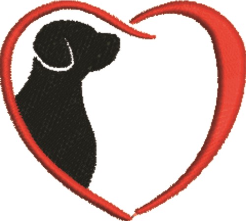 Dog Heart Machine Embroidery Design
