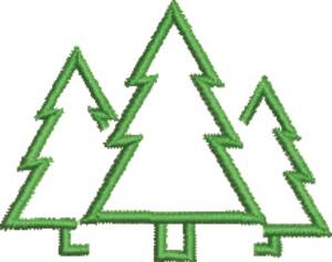Picture of Pine Tree Outline Machine Embroidery Design