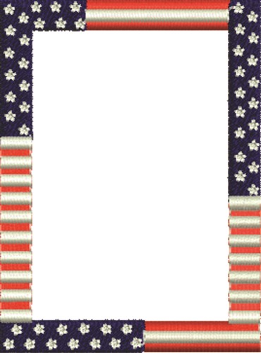 USA Flag Frame Machine Embroidery Design