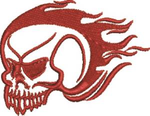 Picture of Skull Flames Machine Embroidery Design