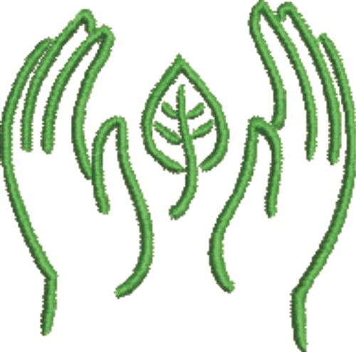 Hands & Leaf Machine Embroidery Design