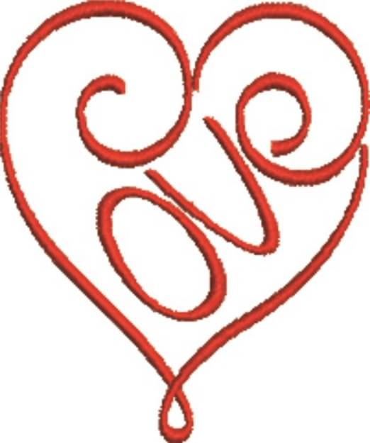 Picture of Love Heart Machine Embroidery Design
