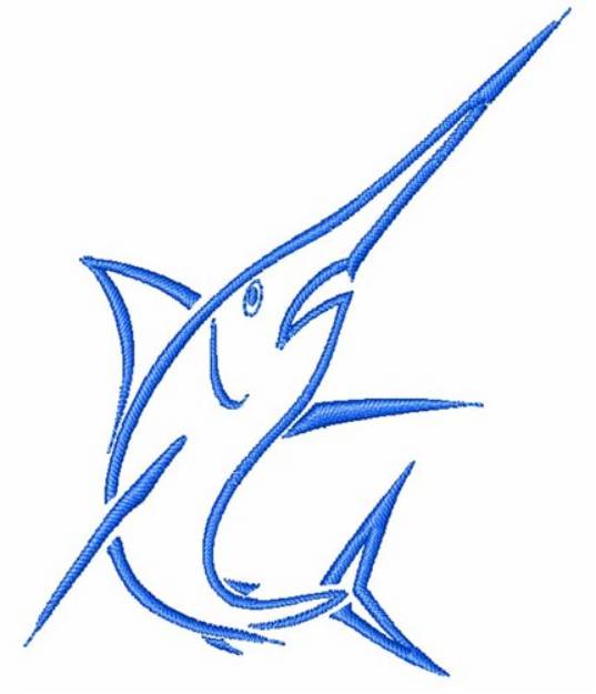 Picture of Swordfish Outline Machine Embroidery Design