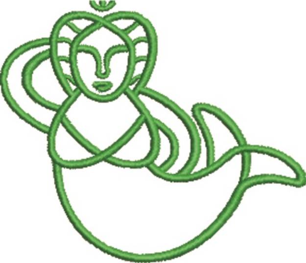 Picture of Mermaid Outline Machine Embroidery Design