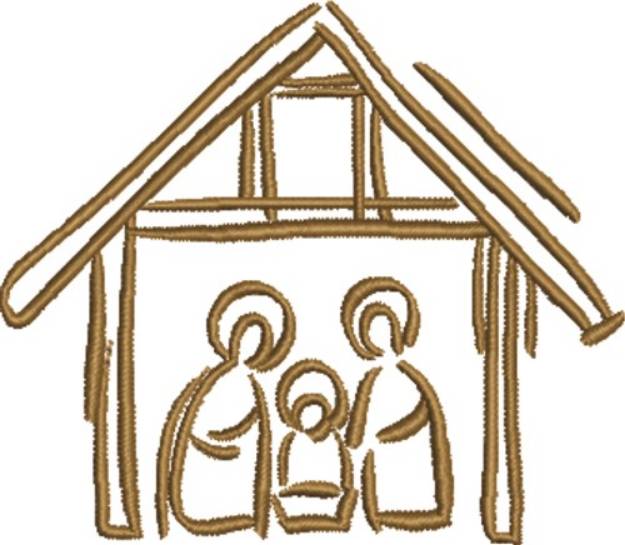 Picture of Nativity Outline Machine Embroidery Design