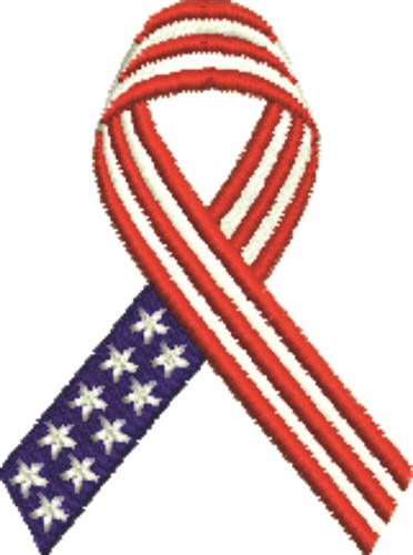 Flag Ribbon Machine Embroidery Design