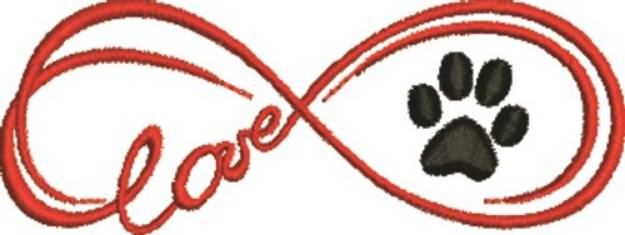 Picture of Pawprint Love Machine Embroidery Design