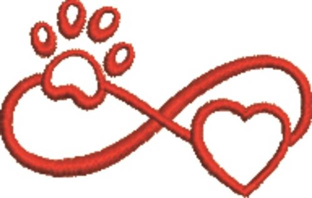 Picture of Paw Hearts Machine Embroidery Design
