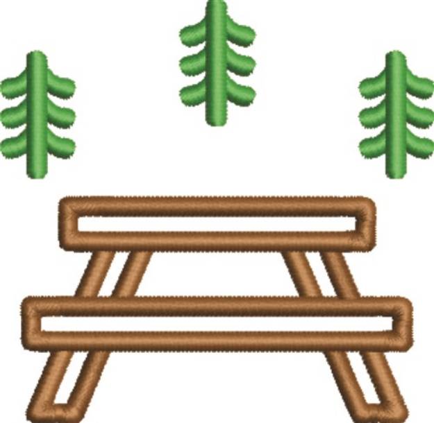 Picture of Picnic Table Machine Embroidery Design