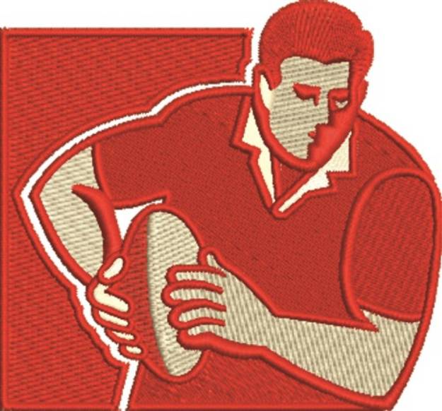 Picture of Rugby Player Machine Embroidery Design