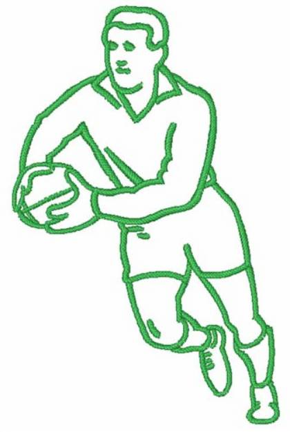 Picture of Ball Player Outline Machine Embroidery Design