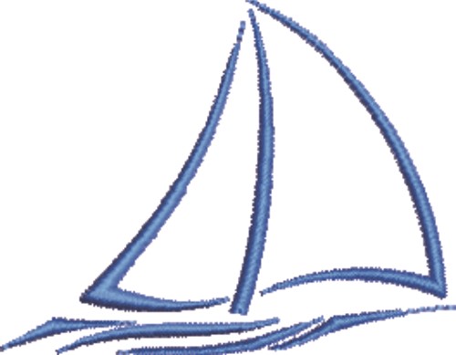 Sail Boat Outline Machine Embroidery Design
