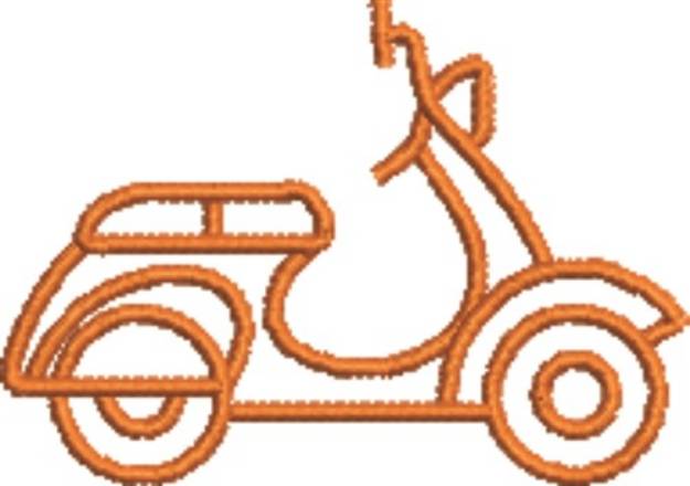 Picture of Scooter Outline Machine Embroidery Design