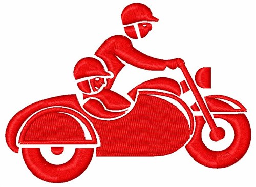 Motorcycle Sidecar Machine Embroidery Design