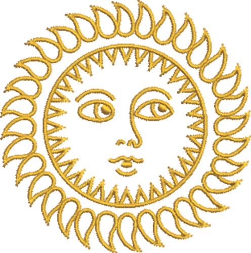Sun Outline Machine Embroidery Design