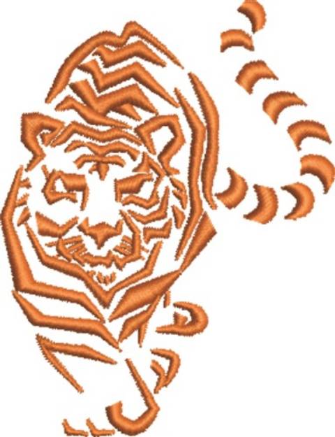 Picture of Tiger Outline Machine Embroidery Design