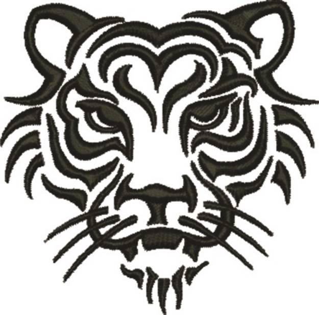 Picture of Tiger Head Outline Machine Embroidery Design