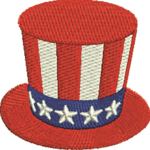 USA Top Hat Machine Embroidery Design