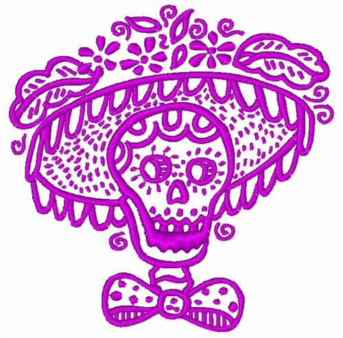 Sugar Skull Machine Embroidery Design