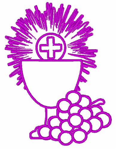 Eucharist & Wine Machine Embroidery Design