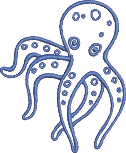 Octopus Outline Machine Embroidery Design