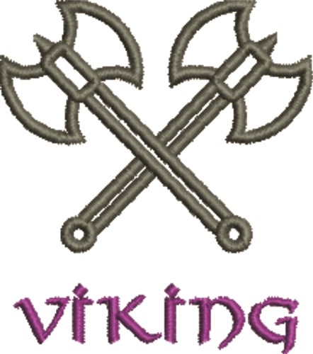 Viking Battle Axe Outline Machine Embroidery Design