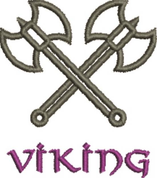 Picture of Viking Battle Axe Outline Machine Embroidery Design