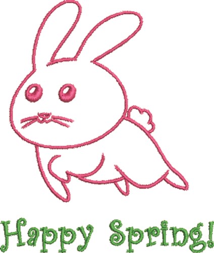 Happy Spring Bunny Machine Embroidery Design