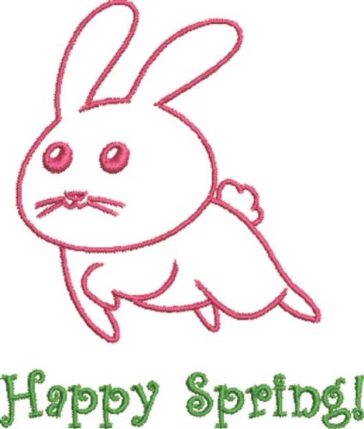 Picture of Happy Spring Bunny Machine Embroidery Design