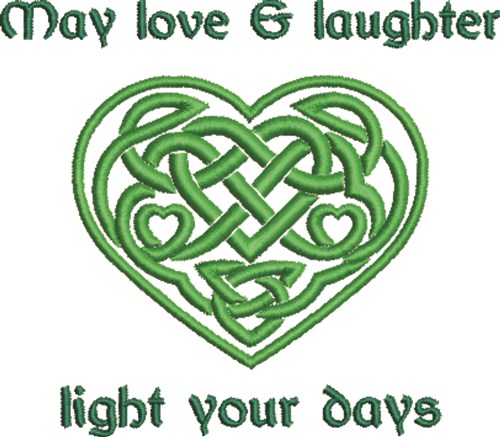 Love & Laughter Celtic Heart Machine Embroidery Design