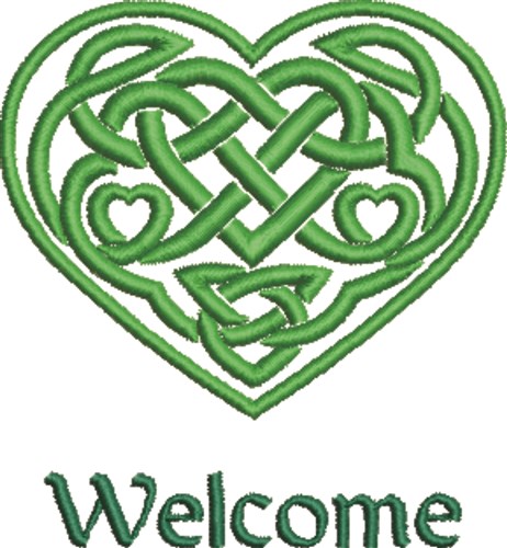 Celtic Heart Welcome Machine Embroidery Design