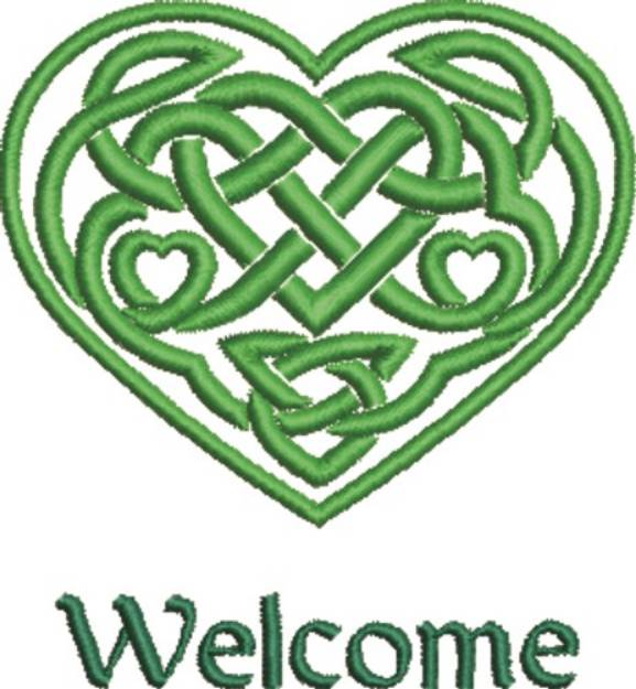 Picture of Celtic Heart Welcome Machine Embroidery Design