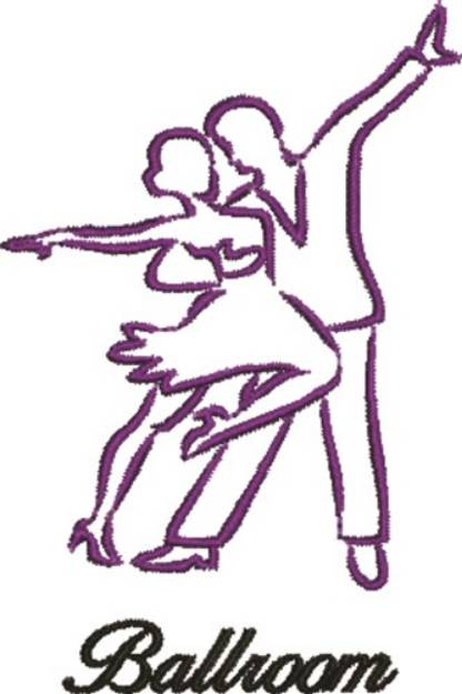 Picture of Ballroom Dancers Outline Machine Embroidery Design